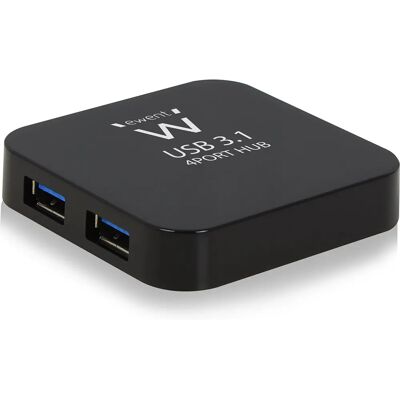 Ewent EW1134 USB Hub - 4 Porter, USB 3.1, Svart Ewent EW1134 USB Hub - 4 Porter, USB 3.1, Svart
