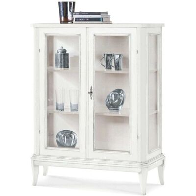 Milani Home Credenza - Bianco con ante in vetro - 96x36x116 cm Milani Home Credenza - Bianco con ante in vetro - 96x36x116 cm
