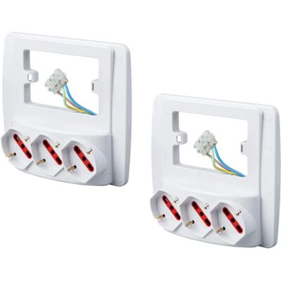 Multiprise murale Emilia Smart ROSI - 3 prises Schuko, Blanc Multiprise murale Emilia Smart ROSI - 3 prises Schuko, Blanc