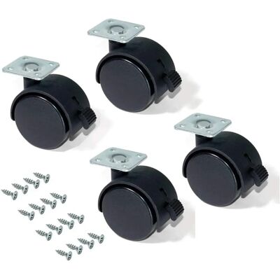 KIPPEN 1630K2 - Set van 4 zwenkwielen met rem - 50mm KIPPEN 1630K2 - Set van 4 zwenkwielen met rem - 50mm