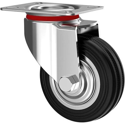 KIPPEN 1601E1 Industrial Wheel - 200mm - Steel Support - Rubber Wheel KIPPEN 1601E1 Industrial Wheel - 200mm - Steel Support - Rubber Wheel