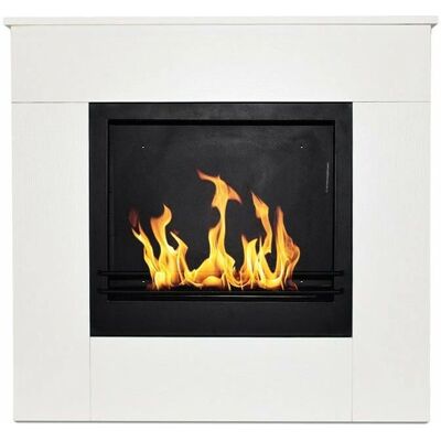 Divina Fire - Chimenea de bioetanol blanco veteado italiano - Calefacción interior Divina Fire - Chimenea de bioetanol blanco veteado italiano - Calefacción interior