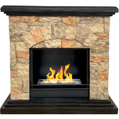 DIVINA FIRE Chimenea de bioetanol - Efecto piedra artificial - 105x38x100 cm DIVINA FIRE Chimenea de bioetanol - Efecto piedra artificial - 105x38x100 cm