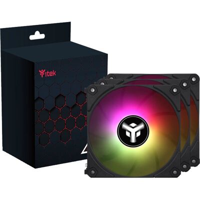 ITek Svart 12cm Datorlåda Fläkt - PWM, ARGB Sync ITek Svart 12cm Datorlåda Fläkt - PWM, ARGB Sync
