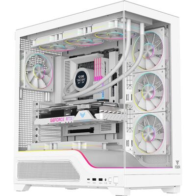Tower da gaming bianco Itek - Showbui 82w - Senza alimentatore - Ventola ARGB Tower da gaming bianco Itek - Showbui 82w - Senza alimentatore - Ventola ARGB