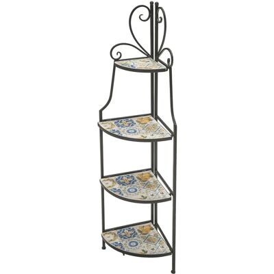 GALILEO Scaffale Esterno Tuscany - 4 Ripiani Ferro Battuto Decorazione Mosaico GALILEO Scaffale Esterno Tuscany - 4 Ripiani Ferro Battuto Decorazione Mosaico