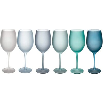 VILLA D'ESTE Happy Hour Ocean Copa de Vino Azul - Pack de 6 VILLA D'ESTE Happy Hour Ocean Copa de Vino Azul - Pack de 6