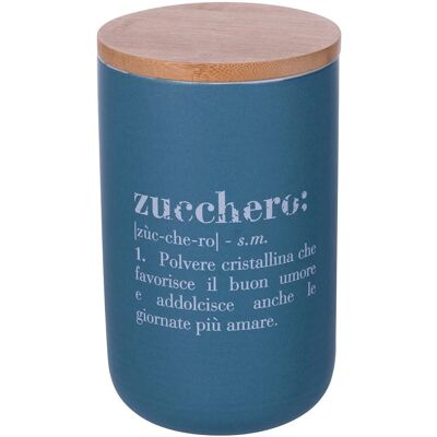 Victionary Barattolo Zucchero 750ml - Doppia Faccia, Coperchio in Bambù, Finitura Lucida Victionary Barattolo Zucchero 750ml - Doppia Faccia, Coperchio in Bambù, Finitura Lucida