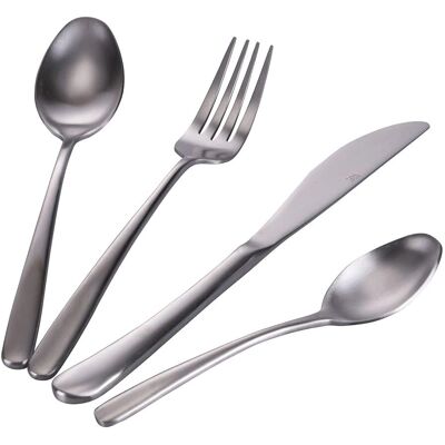 VILLA D'ESTE Drop 24-delig Zilveren Satin Bestekset voor 6 Personen VILLA D'ESTE Drop 24-delig Zilveren Satin Bestekset voor 6 Personen