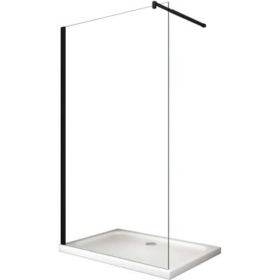 Pantalla de Ducha Walk-in con Marco Negro de 8mm - LANERI Pantalla de Ducha Walk-in con Marco Negro de 8mm - LANERI