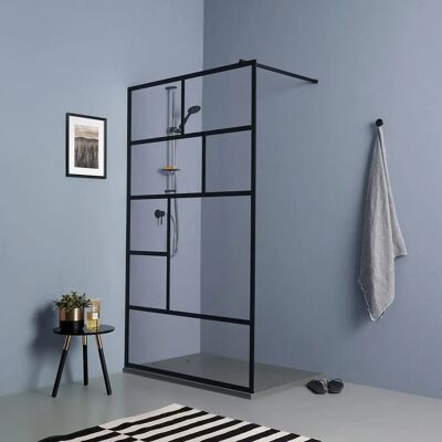 Kiamami Valentina - Douche Walk-In 110cm - Verre Transparent & Cadre Noir - Publicité Kiamami Valentina - Douche Walk-In 110cm - Verre Transparent & Cadre Noir - Publicité