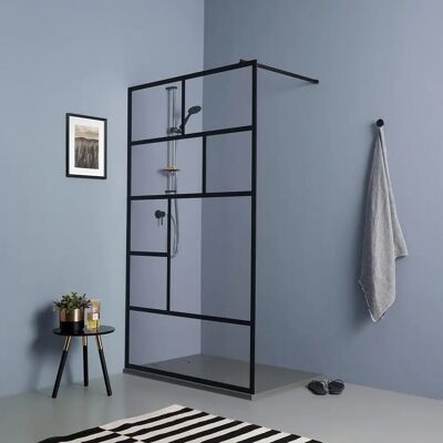 Kiamami Valentina Modern 140cm Walk-In Duschpaneel mit Schwarzem Matten Rahmen Kiamami Valentina Modern 140cm Walk-In Duschpaneel mit Schwarzem Matten Rahmen
