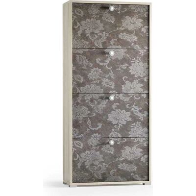 Dressoir à Chaussures en Bois Valentina avec Front Fleuri - 24 Paires - Publicité Dressoir à Chaussures en Bois Valentina avec Front Fleuri - 24 Paires - Publicité