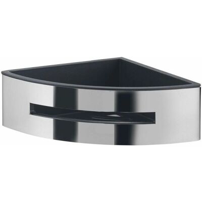 Kiamami Valentina - Estante de esquina para ducha - Cromo y negro - Accesorios de baño Kiamami Valentina - Estante de esquina para ducha - Cromo y negro - Accesorios de baño