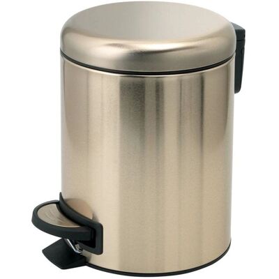 Kiamami Valentina - Cubo de basura redondo con pedal 3L oro acero inoxidable Kiamami Valentina - Cubo de basura redondo con pedal 3L oro acero inoxidable
