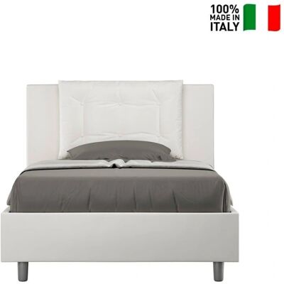 Lit Simple et Demi Blanc avec Rangement - Design Italien Moderne - Publicité Lit Simple et Demi Blanc avec Rangement - Design Italien Moderne - Publicité