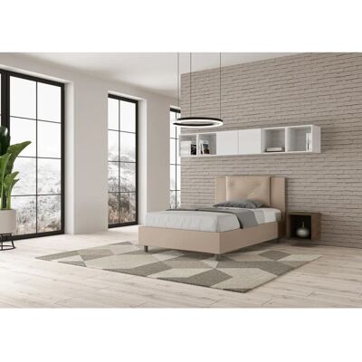 Lit Appia Taupe en Similicuir - 120x210 cm - Fabriqué en Italie - Publicité Lit Appia Taupe en Similicuir - 120x210 cm - Fabriqué en Italie - Publicité