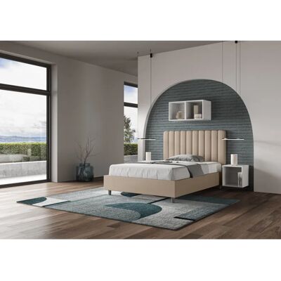 Lit en Tissu Gris Agueda d'Ityhome - Lit - Publicité Lit en Tissu Gris Agueda d'Ityhome - Lit - Publicité