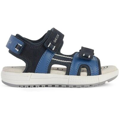 GEOX Alben Sandalen Blauw Marine / Donkerblauw - Casual, Open, Platte GEOX Alben Sandalen Blauw Marine / Donkerblauw - Casual, Open, Platte