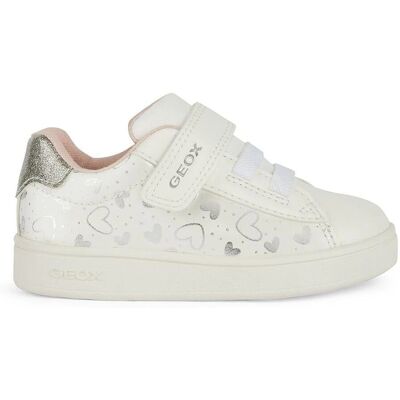 Geox B Eclyper Flickors sportskor - Vit Silver - Sportskor Geox B Eclyper Flickors sportskor - Vit Silver - Sportskor