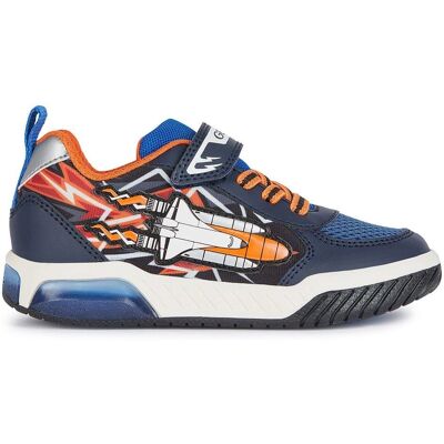 GEOX Inek Kindersneakers Blauw/Oranje - Sneakers GEOX Inek Kindersneakers Blauw/Oranje - Sneakers