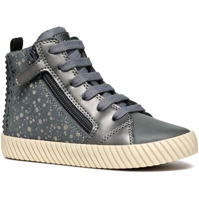 Geox J MIRROLESS GIRL Srebrne Buty sportowe - Buty sportowe Geox J MIRROLESS GIRL Srebrne Buty sportowe - Buty sportowe