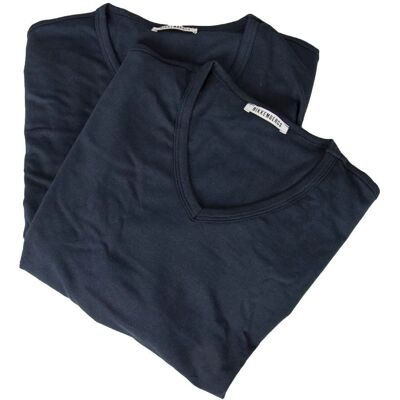 Bikkembergs Bkk1uts02bi Blau V-hals T-shirt - Kort Mouw - Maat L Bikkembergs Bkk1uts02bi Blau V-hals T-shirt - Kort Mouw - Maat L