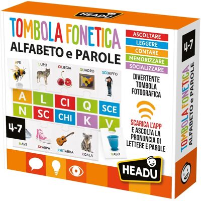 Headu Tombola Fonética Alfabeto y Palabras - Juego Educativo Headu Tombola Fonética Alfabeto y Palabras - Juego Educativo