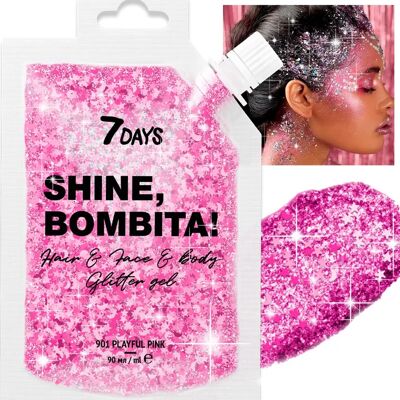 7Days Shine Stelle di Glitter Rosa - Gel per viso, capelli & corpo - Tipo di prodotto 7Days Shine Stelle di Glitter Rosa - Gel per viso, capelli & corpo - Tipo di prodotto