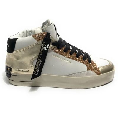Baskets montantes Crime London Sk8 Deluxe Mid Blanc - Chaussure - Publicité Baskets montantes Crime London Sk8 Deluxe Mid Blanc - Chaussure - Publicité