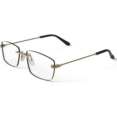 XLab Milos Unisex Gold Rechteckige Brille - Sehhilfe XLab Milos Unisex Gold Rechteckige Brille - Sehhilfe