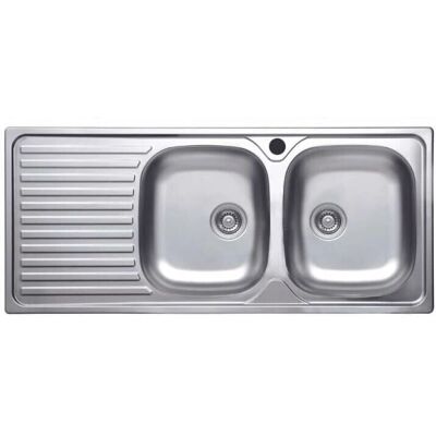 Iperbriko Modelo SA138 - Fregadero de Cocina Acero Inoxidable 116x50 con Dos Senos Iperbriko Modelo SA138 - Fregadero de Cocina Acero Inoxidable 116x50 con Dos Senos