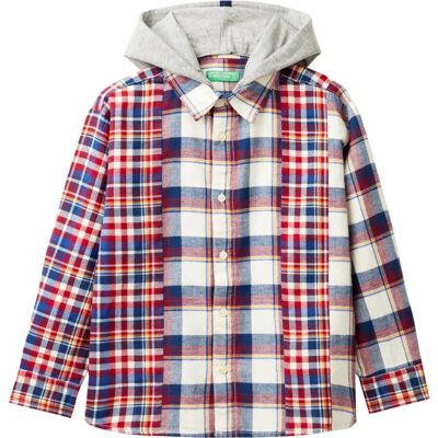 Benetton Modell Tartan Huvtröja av Bomull - Barn Benetton Modell Tartan Huvtröja av Bomull - Barn