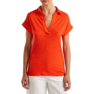 Benetton Lättvikts Polo T-shirt - Kvinna Benetton Lättvikts Polo T-shirt - Kvinna
