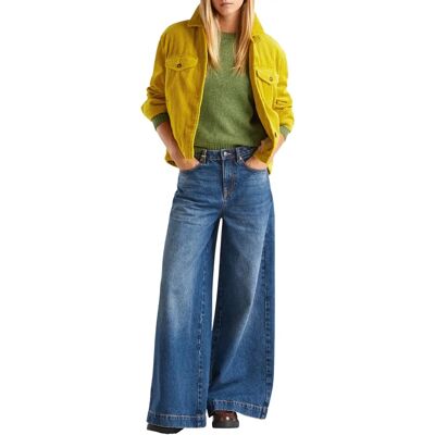 Benetton Model Musztardowa Welurowa Kurtka - Kobieta Benetton Model Musztardowa Welurowa Kurtka - Kobieta