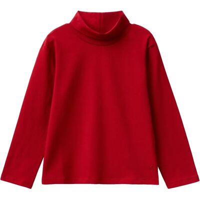 Benetton T-shirt rouge en coton stretch pour enfants Benetton T-shirt rouge en coton stretch pour enfants