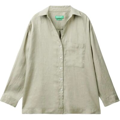 Benetton M Chemise Longue Vert Clair - Long Shirt Benetton M Chemise Longue Vert Clair - Long Shirt