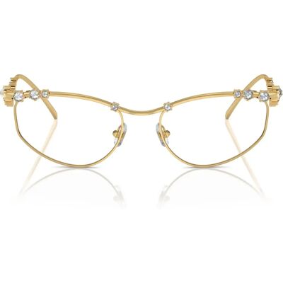 Swarovski Arany Optikai Keret - Geometrikus Fém Nőknek, 55mm Swarovski Arany Optikai Keret - Geometrikus Fém Nőknek, 55mm