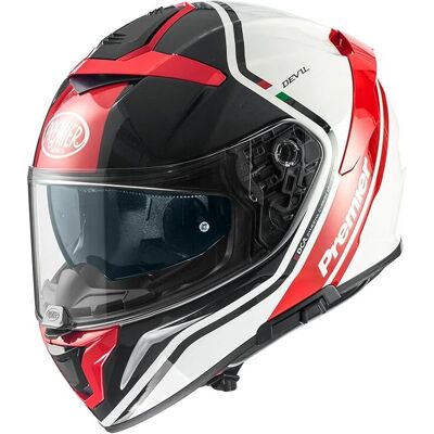 Casco integrale Premier Devil PH2 Grigio/ Rosso/ Bianco - Casco moto Casco integrale Premier Devil PH2 Grigio/ Rosso/ Bianco - Casco moto