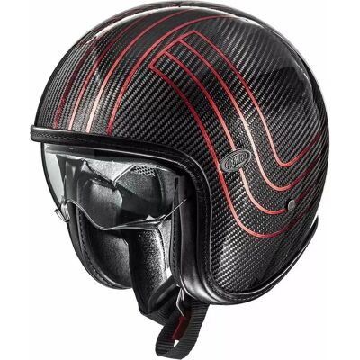 Casco Vintage in Carbonio Rosso Premier - Attrezzatura Sicurezza Moto Casco Vintage in Carbonio Rosso Premier - Attrezzatura Sicurezza Moto