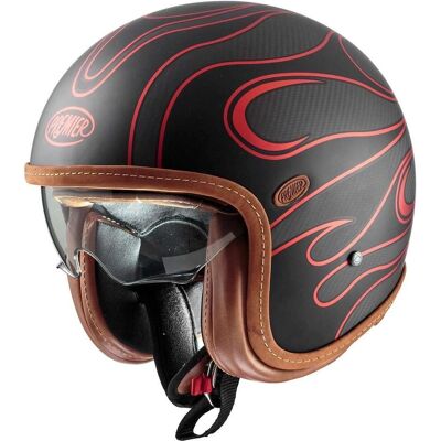 Casque Vintage Premier en Carbone - Intérieur amovible - ECE 22-06 - Publicité Casque Vintage Premier en Carbone - Intérieur amovible - ECE 22-06 - Publicité