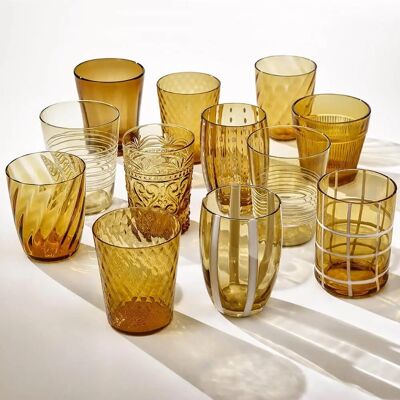 Zafferano Melting Giallo 6 Bicchieri acqua Murano fatti a mano - Bicchieri da bere Zafferano Melting Giallo 6 Bicchieri acqua Murano fatti a mano - Bicchieri da bere