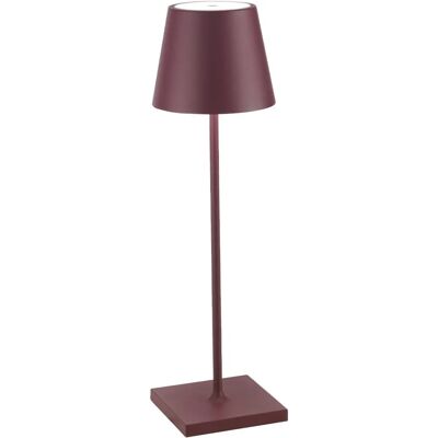 Lampe de bureau LED rechargeable Zafferano Bordeaux Poldina Pro avec variateur tactile - Publicité Lampe de bureau LED rechargeable Zafferano Bordeaux Poldina Pro avec variateur tactile - Publicité