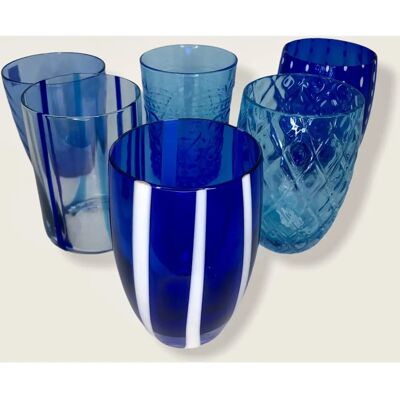 Bicchieri Murano Zafferano - Set Bicolore - 6 pezzi Bicchieri Murano Zafferano - Set Bicolore - 6 pezzi