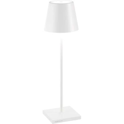 Lampe de table rechargeable blanche Poldina Pro Zafferano - IP65 intérieur/extérieur Lampe de table rechargeable blanche Poldina Pro Zafferano - IP65 intérieur/extérieur