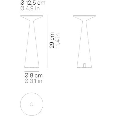 Zafferano Schwarze Dama Akku-LED-Tischlampe - Dimmer Zafferano Schwarze Dama Akku-LED-Tischlampe - Dimmer