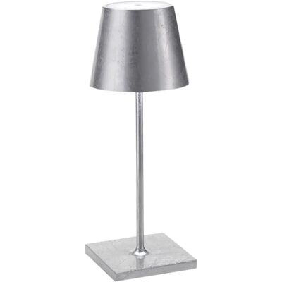 Lampada da tavolo LED ricaricabile con tocco foglia d'argento Poldina Mini ZAFFERANO Lampada da tavolo LED ricaricabile con tocco foglia d'argento Poldina Mini ZAFFERANO