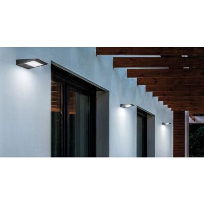 Lámpara de pared solar Zafferano - 2,2W, sensor de movimiento, IP54, gris Lámpara de pared solar Zafferano - 2,2W, sensor de movimiento, IP54, gris