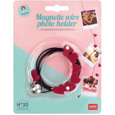 Corde photo magnétique Legami avec 7 clips en forme de cœur Corde photo magnétique Legami avec 7 clips en forme de cœur