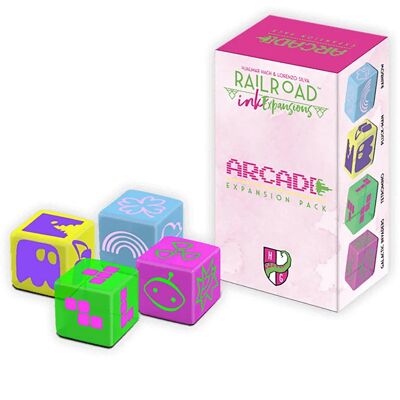 Horrible Guild ARCADE Railroad Ink Challenge Super Fun Dadi Espansione Pack Roll and Write gioco Horrible Guild ARCADE Railroad Ink Challenge Super Fun Dadi Espansione Pack Roll and Write gioco